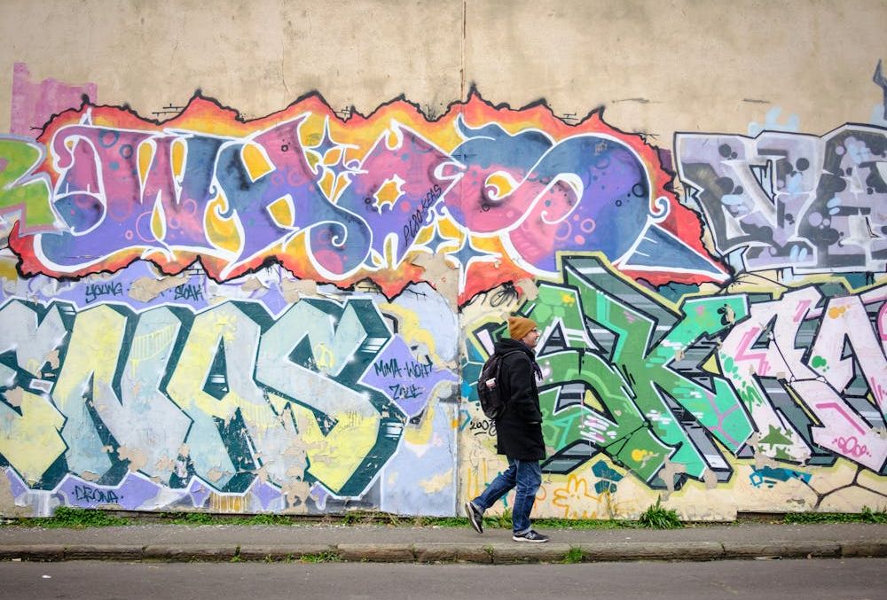 Colorful Graffiti Wall in Bristol, UK