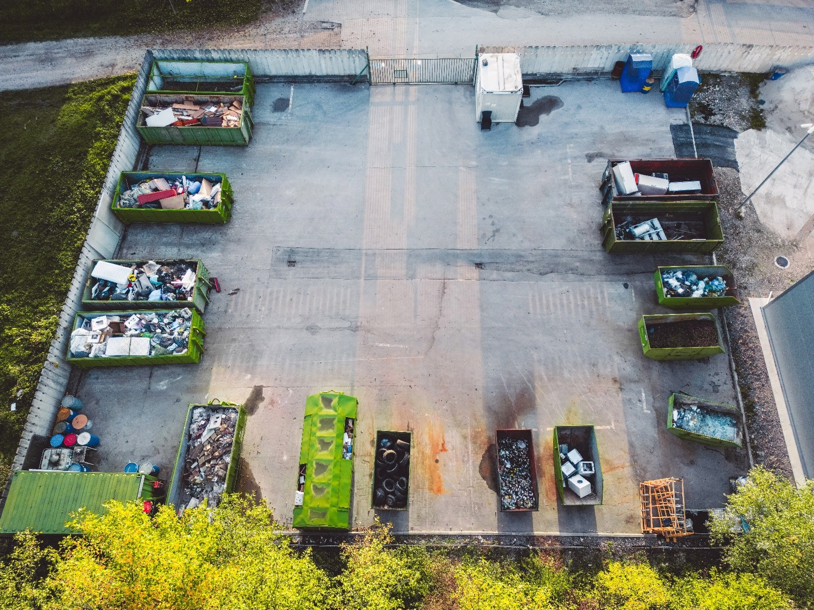 A birds-eye view of a trash tip.